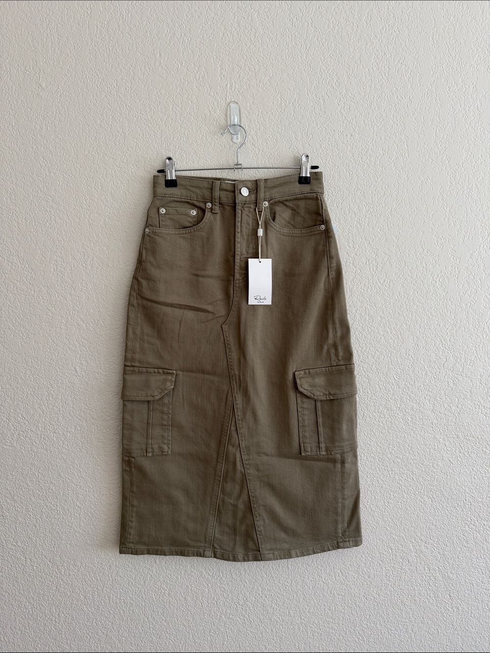 Rails Olive Cargo Midi Skirt